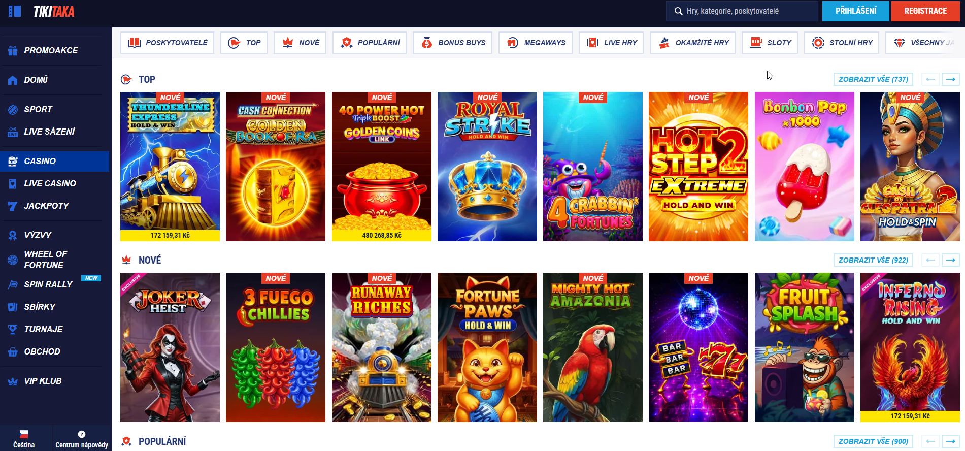 TikiTaka není jen online kasino, ale nabízí také špičkové sporty k sázení